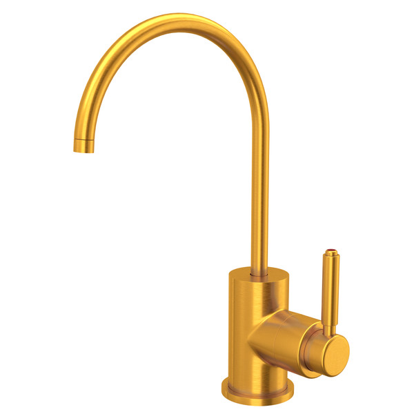 Lux Contemporary C-Spout Hot Water Faucet - Satin Gold with Metal Lever Handle | Model Number: G7545LMSG-2 - Product Knockout