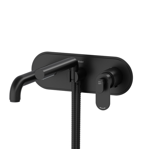 Arca Wall Mount Tub Filler Trim - Black | Model Number: TAA21BK