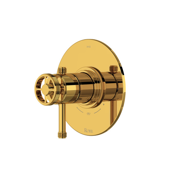 Campo 1/2" Thermostatic & Pressure Balance Trim with 3 Functions (Shared) with Lever Handle - Unlacquered Brass | Model Number: TCP23W1ILULB