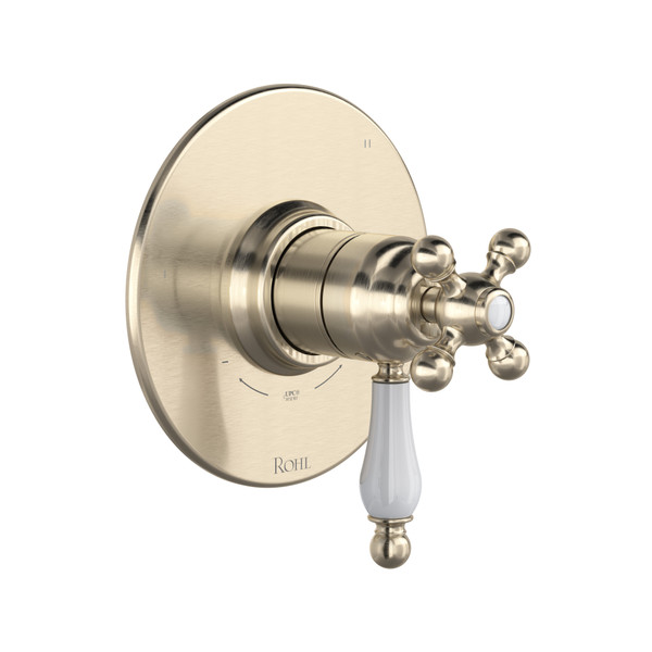 Arcana 1/2 Inch Thermostatic & Pressure Balance Trim with 3 Functions (No Share) with Lever Handle - Satin Nickel | Model Number: TAC47W1OPSTN - Product Knockout
