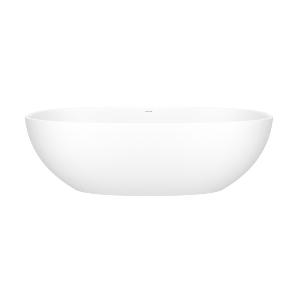 Barcelona 70-1/2 Inch X 34 Inch Freestanding Soaking Bathtub in Volcanic Limestone&trade; with No Overflow Hole - Matte White | Model Number: BA3M-N-SM-NO - Product Knockout