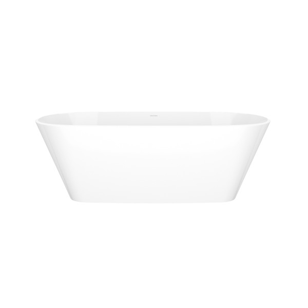 Vetralla 65 Inch X 28-5/8 Inch Freestanding Soaking Bathtub in Volcanic Limestone&trade; with No Overflow Hole - Gloss White | Model Number: VE2-N-SW-NO - Product Knockout