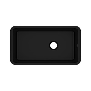 Allia 34" Fireclay Single Bowl Undermount Kitchen Sink - Matte Black | Model Number: 6497-63 - Product Knockout