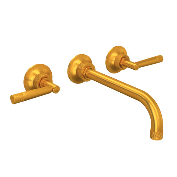 Graceline Wall Mount Tub Filler - Satin Gold with Metal Lever Handle | Model Number: MB2037LMSGTO - Product Knockout