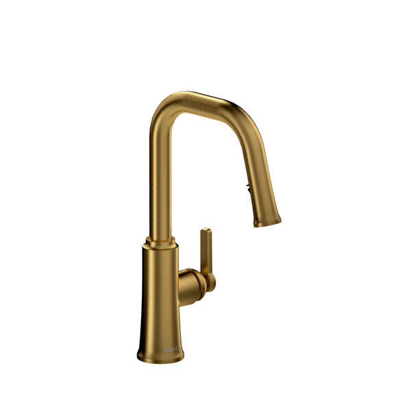 Trattoria Pulldown Kitchen Faucet With U-Spout  - Brushed Gold | Model Number: TTSQ101BG - Product Knockout