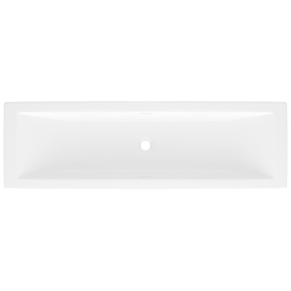 Rossendale 122 Rectangular 47-7/8 Inch Undermount or Drop-in Lavatory Sink in Volcanic Limestone&trade; with Internal Overflow - Gloss White | Model Number: DU-ROS-122-IO - Product Knockout