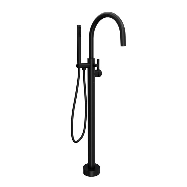 Tenerife Single Hole Floor Mount Tub Filler Trim - Matte Black | Model Number: TTE06HF1LMMB - Product Knockout