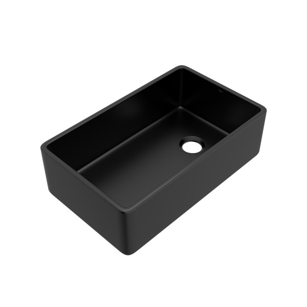 Allia 32" Fireclay Single Bowl Apron Front Kitchen Sink - Matte Black | Model Number: AL3220AF163