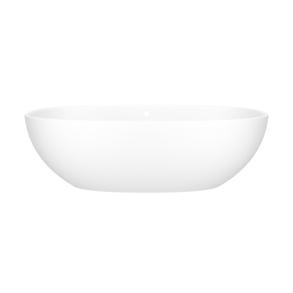 Barcelona 70-1/2 Inch X 34 Inch Freestanding Soaking Bathtub in Volcanic Limestone&trade; with Overflow Hole - Matte White | Model Number: BA3M-N-SM-OF - Product Knockout