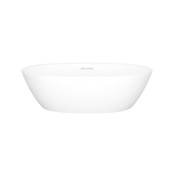 Lussari 21" x 13" Oval Vessel Bathroom Sink - Standard Matte White | Model Number: VB-LUS55M-SM-IO - Product Knockout