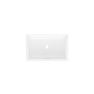 Kaldera 56 Rectangular 22 Inch Undermount Lavatory Sink in Volcanic Limestone&trade; with Internal Overflow - Gloss White | Model Number: UB-KAL-56-IO - Product Knockout