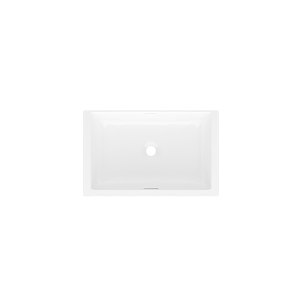 Kaldera 56 Rectangular 22 Inch Undermount Lavatory Sink in Volcanic Limestone&trade; with Internal Overflow - Gloss White | Model Number: UB-KAL-56-IO - Product Knockout