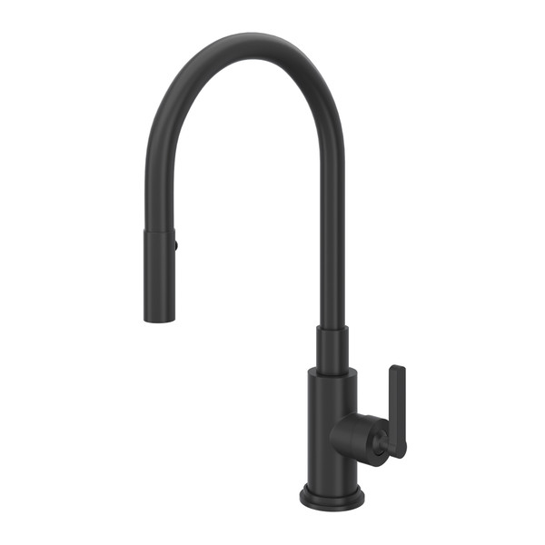 Lombardia Pulldown Kitchen Faucet - Matte Black with Metal Lever Handle | Model Number: A3430LMMB-2 - Product Knockout