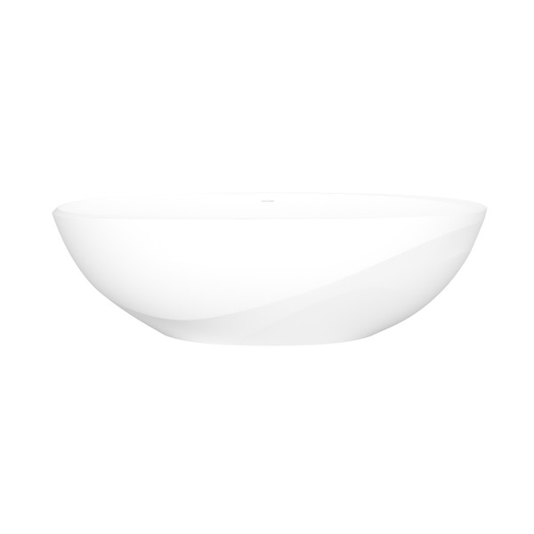 Seros 70" X 30" Freestanding Soaking Bathtub With Flat Rim - Standard Matte White | Model Number: SE4M-N-SM-NO