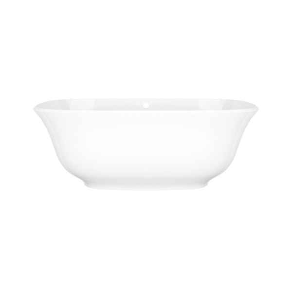Amiata 64-3/4 Inch X 31-1/2 Inch Freestanding Soaking Bathtub in Volcanic Limestone&trade; with Overflow Hole - Gloss White | Model Number: AMT-N-SW-OF - Product Knockout