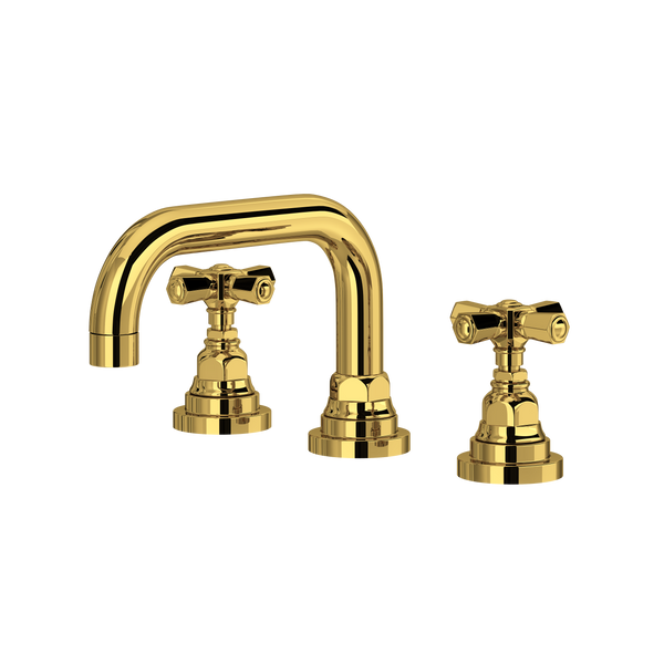 San Giovanni Widespread Lavatory Faucet With U-Spout - Unlacquered Brass | SG09D3XMULB