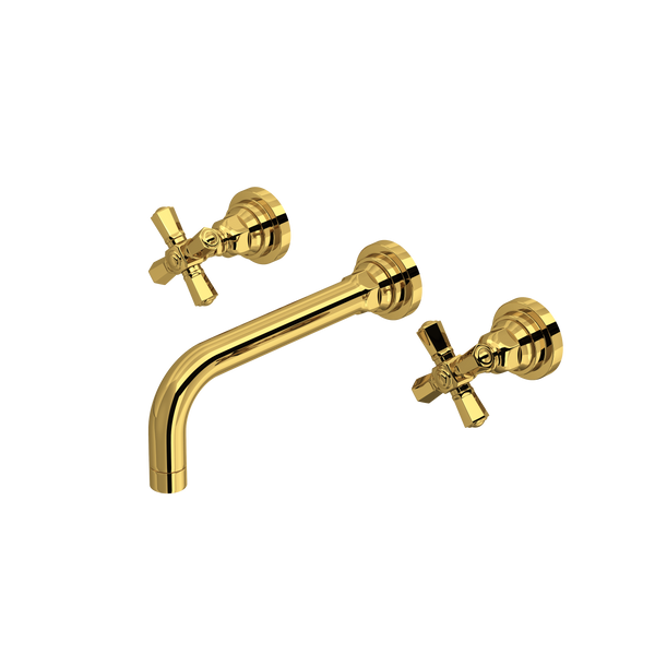San Giovanni Wall Mount Lavatory Faucet Trim - Unlacquered Brass | A2307XMULBTO-2