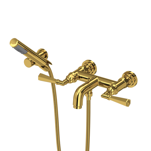 San Giovanni Exposed Wall Mount Tub Filler - Unlacquered Brass | A2302LMULB