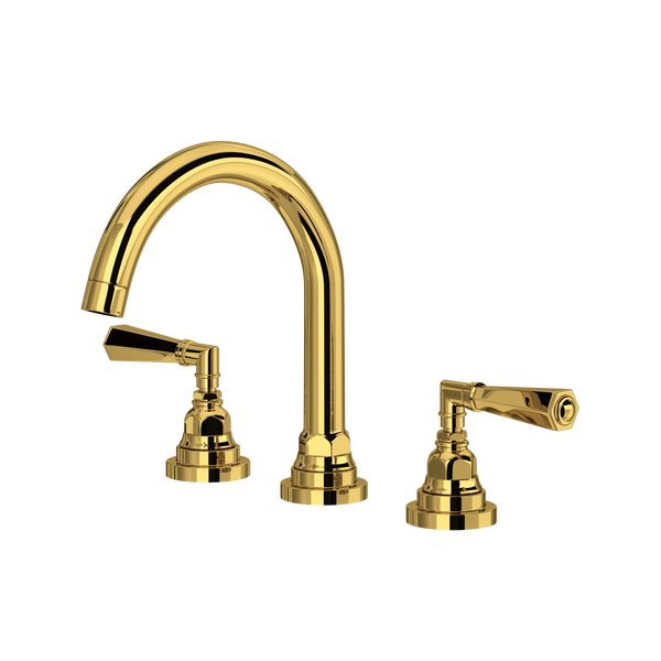 San Giovanni Widespread Lavatory Faucet With C-Spout - Unlacquered Brass | A2328LMULB-2