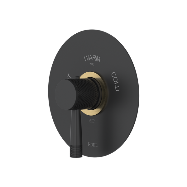 Amahle 3/4" Thermostatic Trim Without Volume Control - Matte Black/Antique Gold | TAM13W1LMMBA