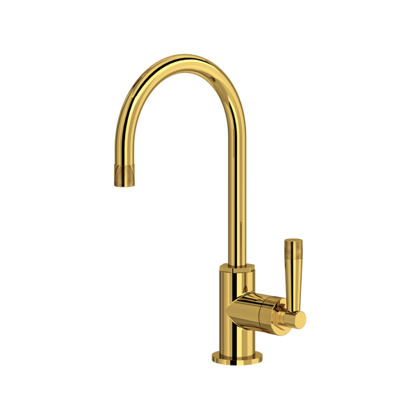 Graceline Bar/Food Prep Kitchen Faucet With C-Spout - Unlacquered Brass | MB7960LMULB