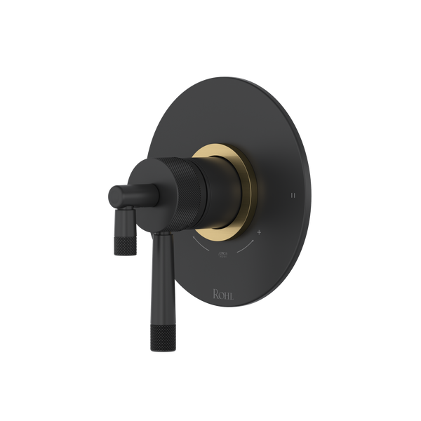 Amahle 1/2" Therm & Pressure Balance Trim With 2 Functions - Matte Black/Antique Gold | TAM44W1LMMBA