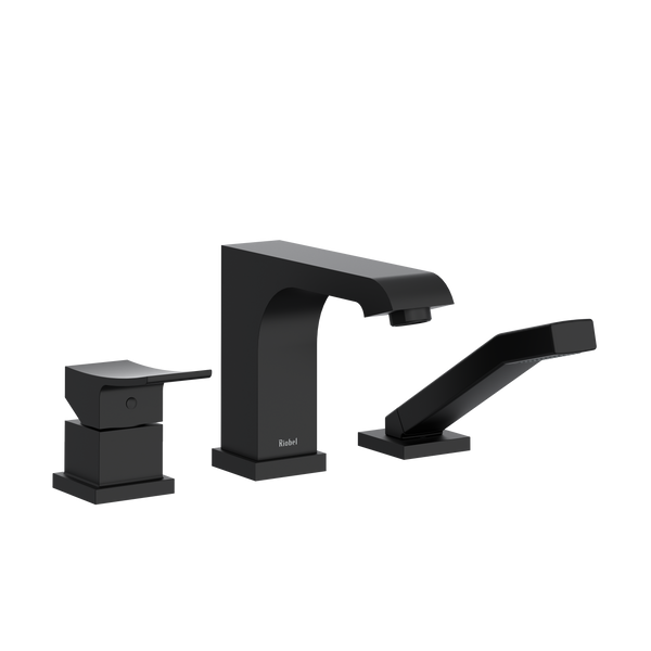 Zendo 3-Hole Deck Mount Tub Filler Trim - Black | TZO10BK