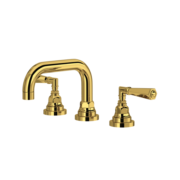 San Giovanni Widespread Lavatory Faucet With U-Spout - Unlacquered Brass | SG09D3LMULB