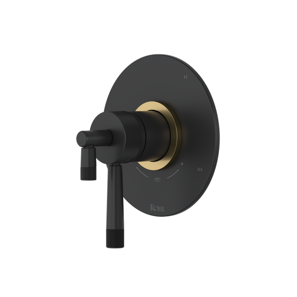 Amahle 1/2" Therm & Pressure Balance Trim With 5 Functions - Matte Black/Antique Gold | TAM45W1LMMBA