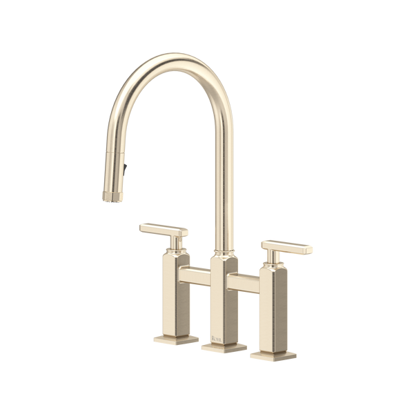 Apothecary Bridge Pull-Down Kitchen Faucet - Satin Nickel | AP58D3LMSTN