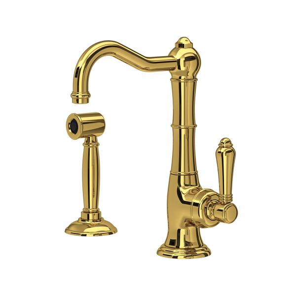 Cinquanta Acqui Kitchen Faucet With Side Spray - Unlacquered Brass | A3650LMWSULB-2