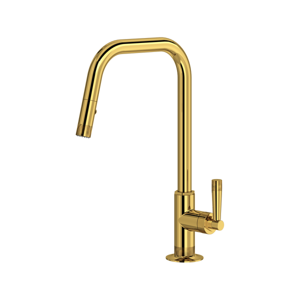 Graceline Pull-Down Kitchen Faucet With U-Spout - Unlacquered Brass | MB7956LMULB
