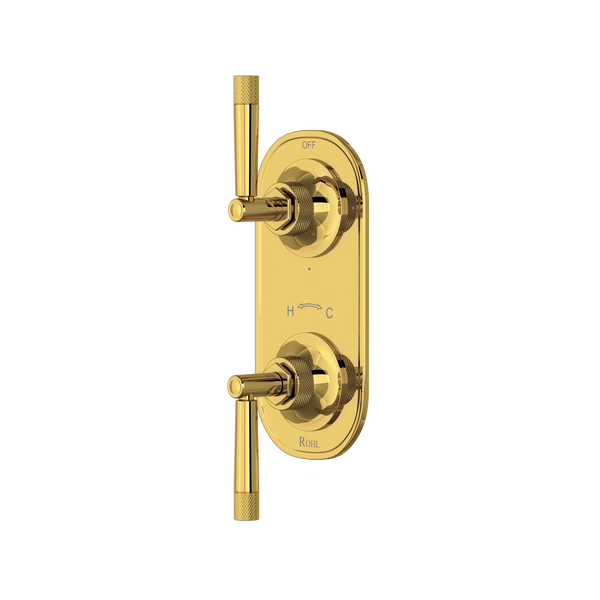 Graceline 1/2" Thermostatic Trim With Diverter - Unlacquered Brass | MB2090LMULB