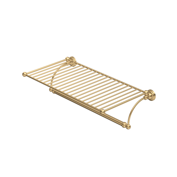 Edwardian Wall Mount Towel Shelf - Satin English Gold | U.6961SEG