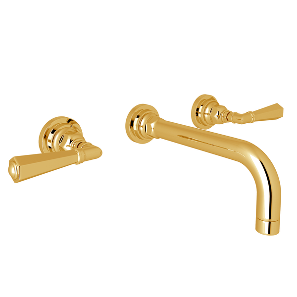 San Giovanni Wall Mount Lavatory Faucet Trim - Unlacquered Brass | A2307LMULBTO-2