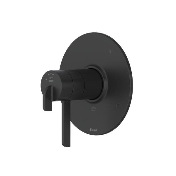 Authentica 1/2" Therm & Pressure Balance Trim With 3 Functions - Black | TAU47BK