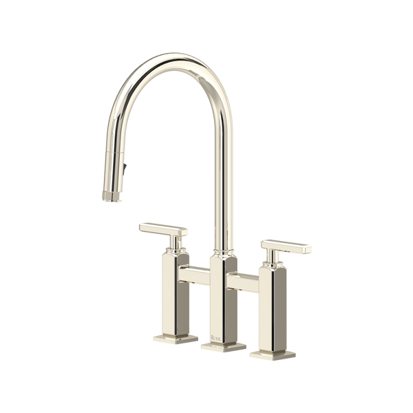 Apothecary Bridge Pull-Down Kitchen Faucet - Polished Nickel | AP58D3LMPN