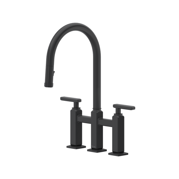 Apothecary Bridge Pull-Down Kitchen Faucet - Matte Black | AP58D3LMMB