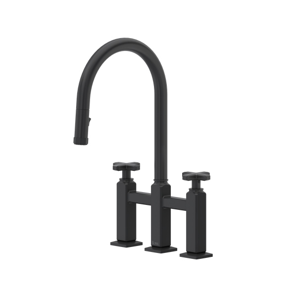 Apothecary Bridge Pull-Down Kitchen Faucet - Matte Black | AP58D3XMMB