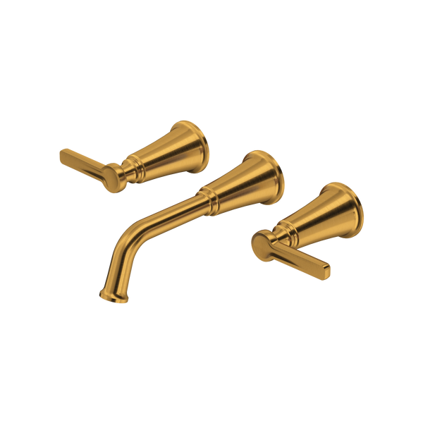 Momenti Wall Mount Lavatory Faucet Trim - Brushed Gold | TMMSQ03JBG