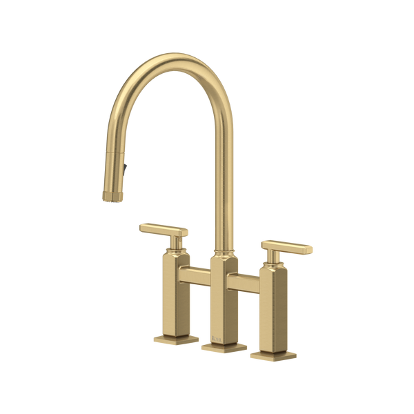 Apothecary Bridge Pull-Down Kitchen Faucet - Antique Gold | AP58D3LMAG