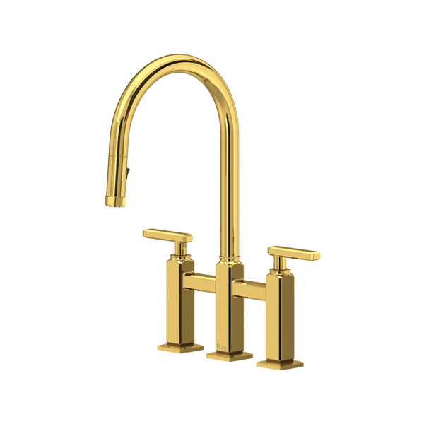 Apothecary Bridge Pull-Down Kitchen Faucet - Unlacquered Brass | AP58D3LMULB