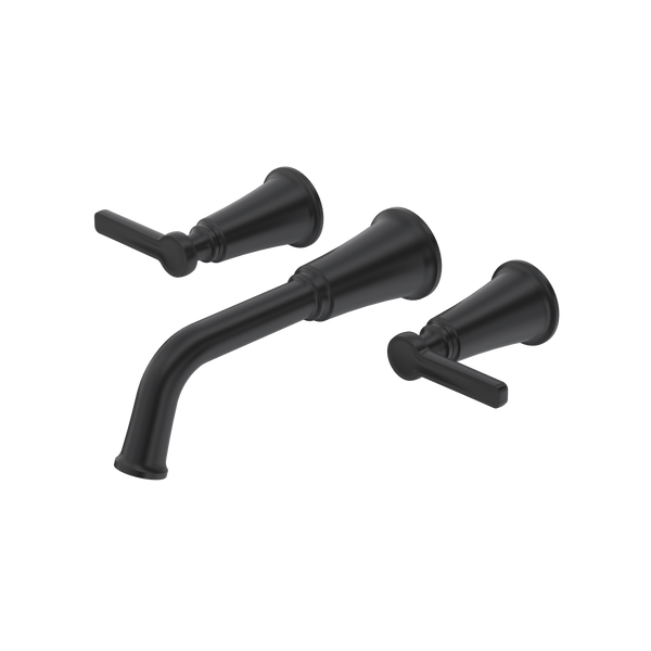 Momenti Wall Mount Tub Filler TrimBlackTMMSQ05JBK